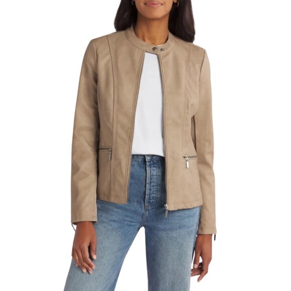 Mo-Ka Jackets & Blazers - Mo-Ka Ebele Faux Leather Jacket Tan Women's Size Medium